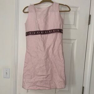 Pink linen Sleeveless Dress